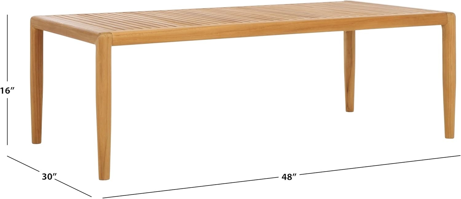 image:imageSAFAVIEH Couture Outdoor Collection Tortuga Natural Brown Solid Wood Patio Coffee Table