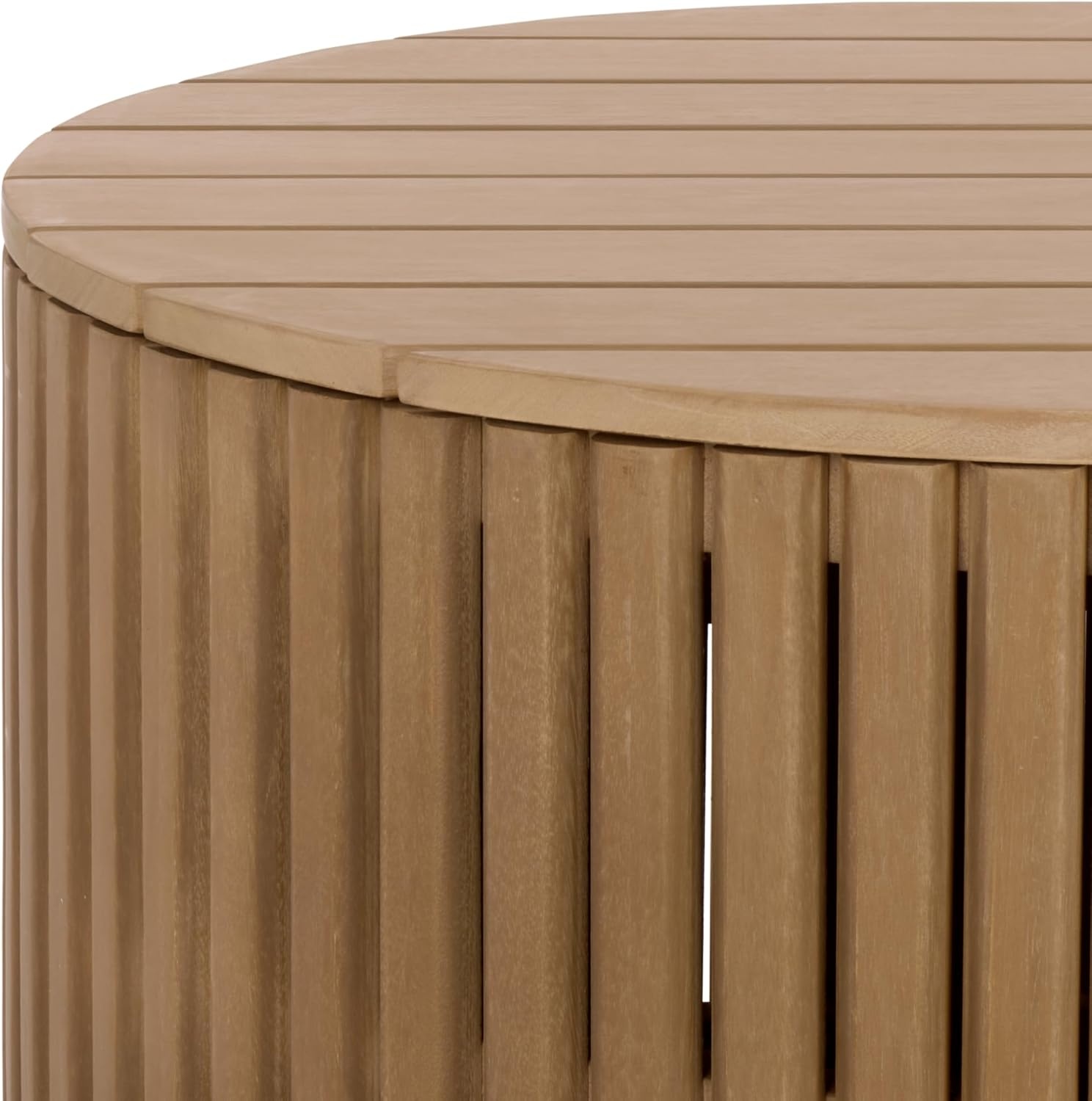 image:imageSAFAVIEH Couture Outdoor Patio Furniture Collection Arielle Solid Wood Oval Coffee Table Fully Assembled CPT5001Natural