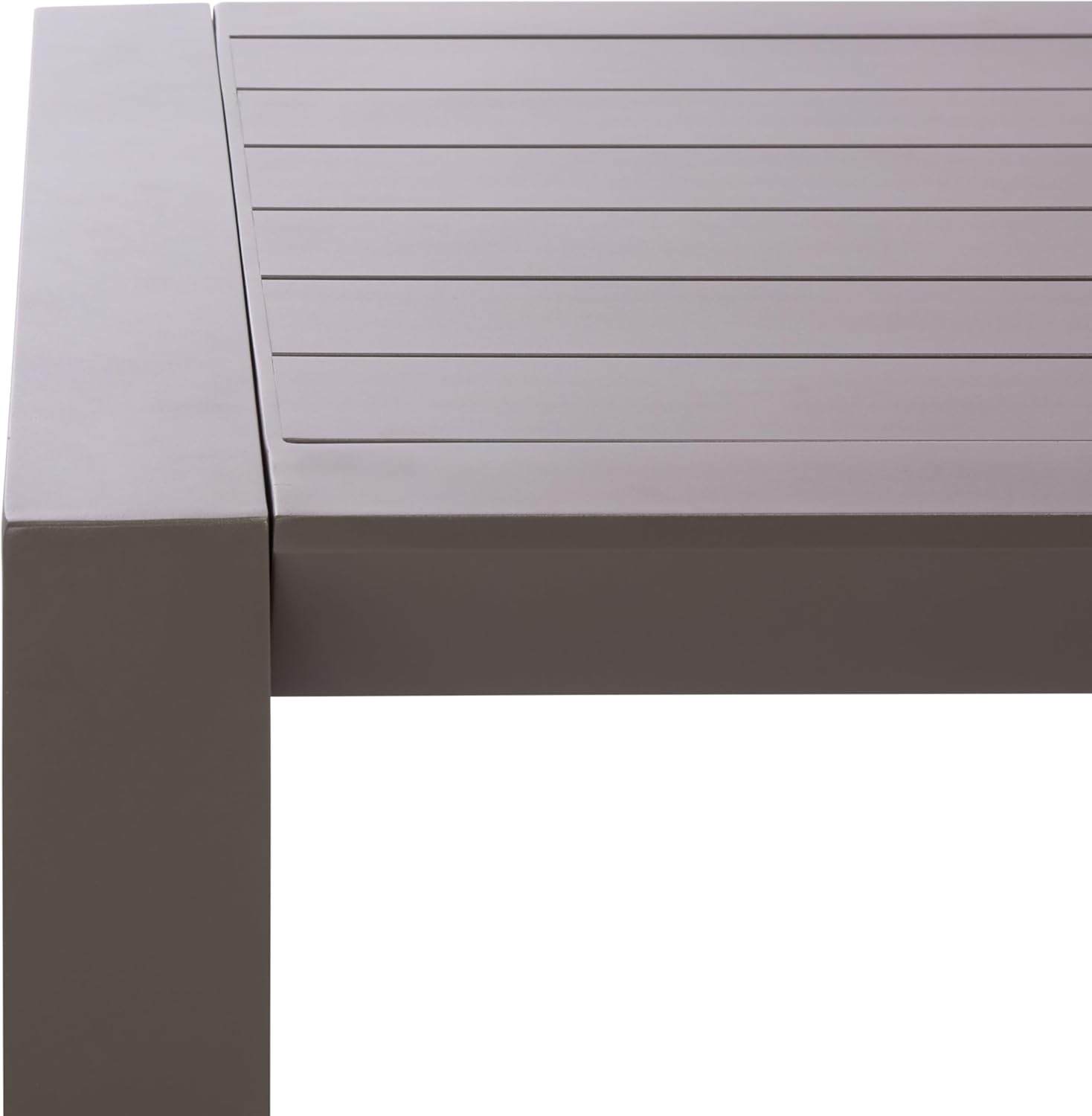 image:imageSAFAVIEH Couture Outdoor Patio Furniture Collection Donaldo Rectangular Coffee Table Dark Grey Aluminum Frame with Slatted Top CPT4012ADark Grey