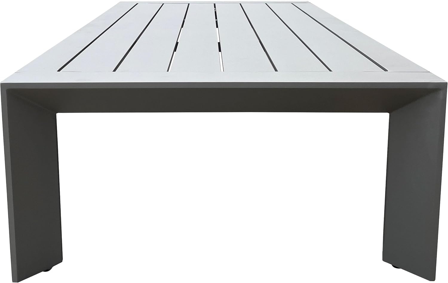 image:imageSAFAVIEH Couture Outdoor Patio Furniture Collection Donaldo Rectangular Coffee Table Dark Grey Aluminum Frame with Slatted Top CPT4012ADark Grey