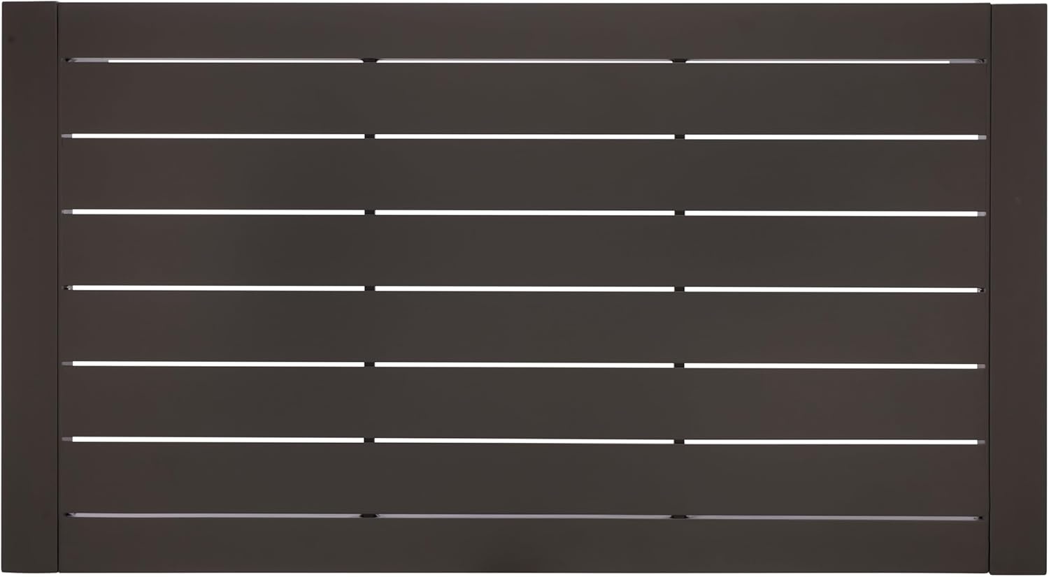 image:imageSAFAVIEH Couture Outdoor Patio Furniture Collection Donaldo Rectangular Coffee Table Dark Grey Aluminum Frame with Slatted Top CPT4012ADark Grey