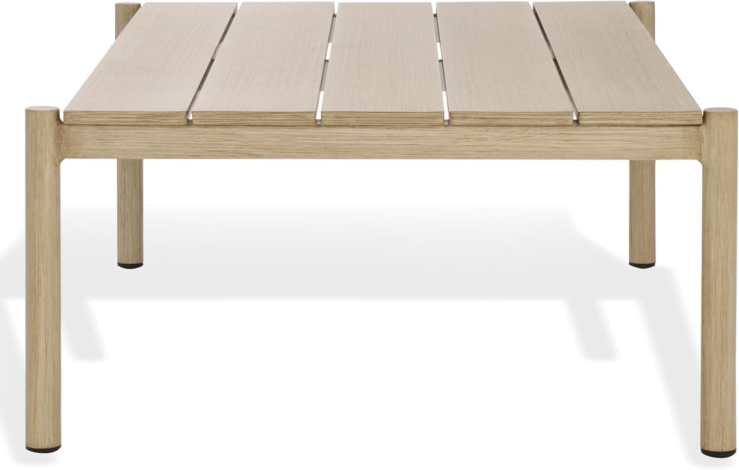image:imageSAFAVIEH Couture Outdoor Patio Furniture Collection Dorianna Rectangular Coffee Table Sand Wood Slatted Top CPT4006ASand