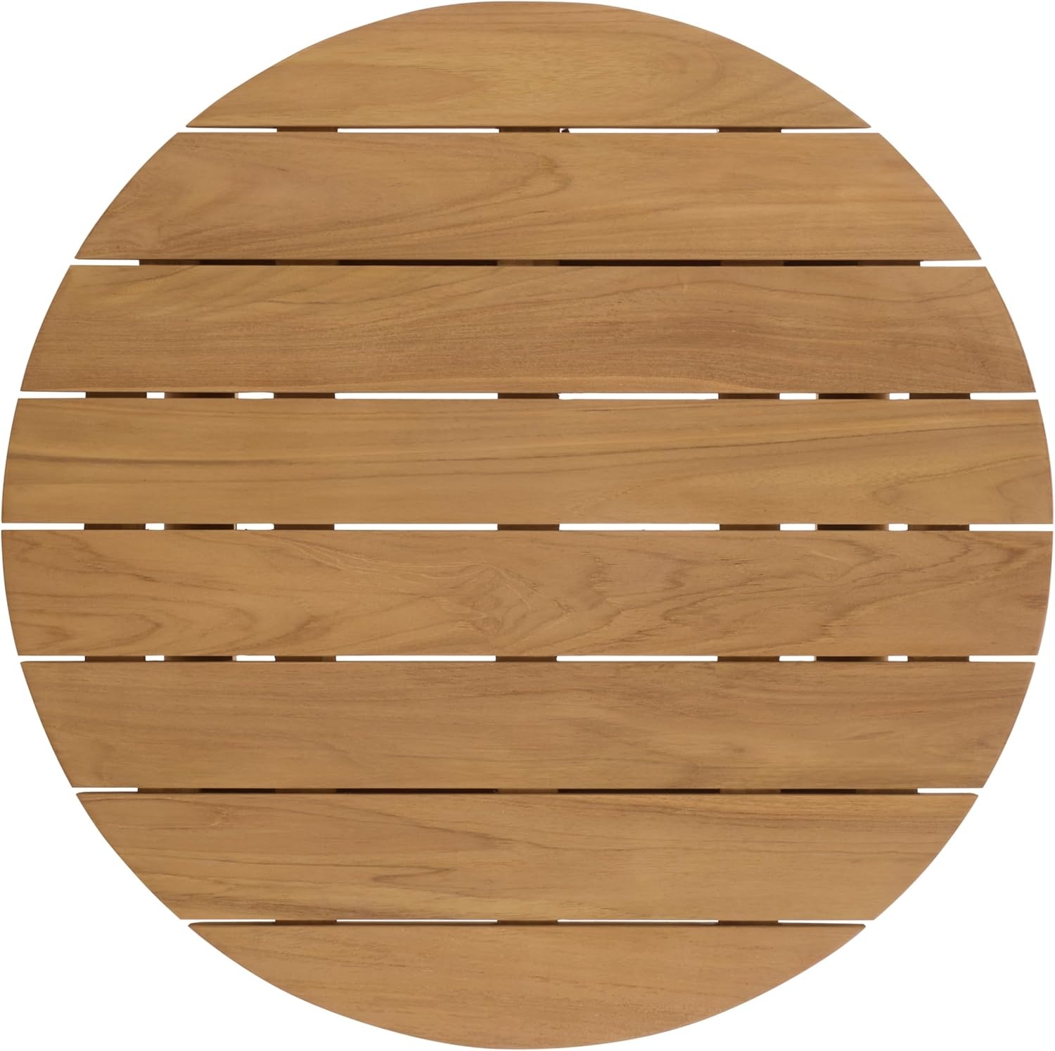 image:imageSAFAVIEH Couture Outdoor Patio Furniture Collection Gale Teak Solid Wood Round Slatted Top Coffee Table CPT2012ANatural