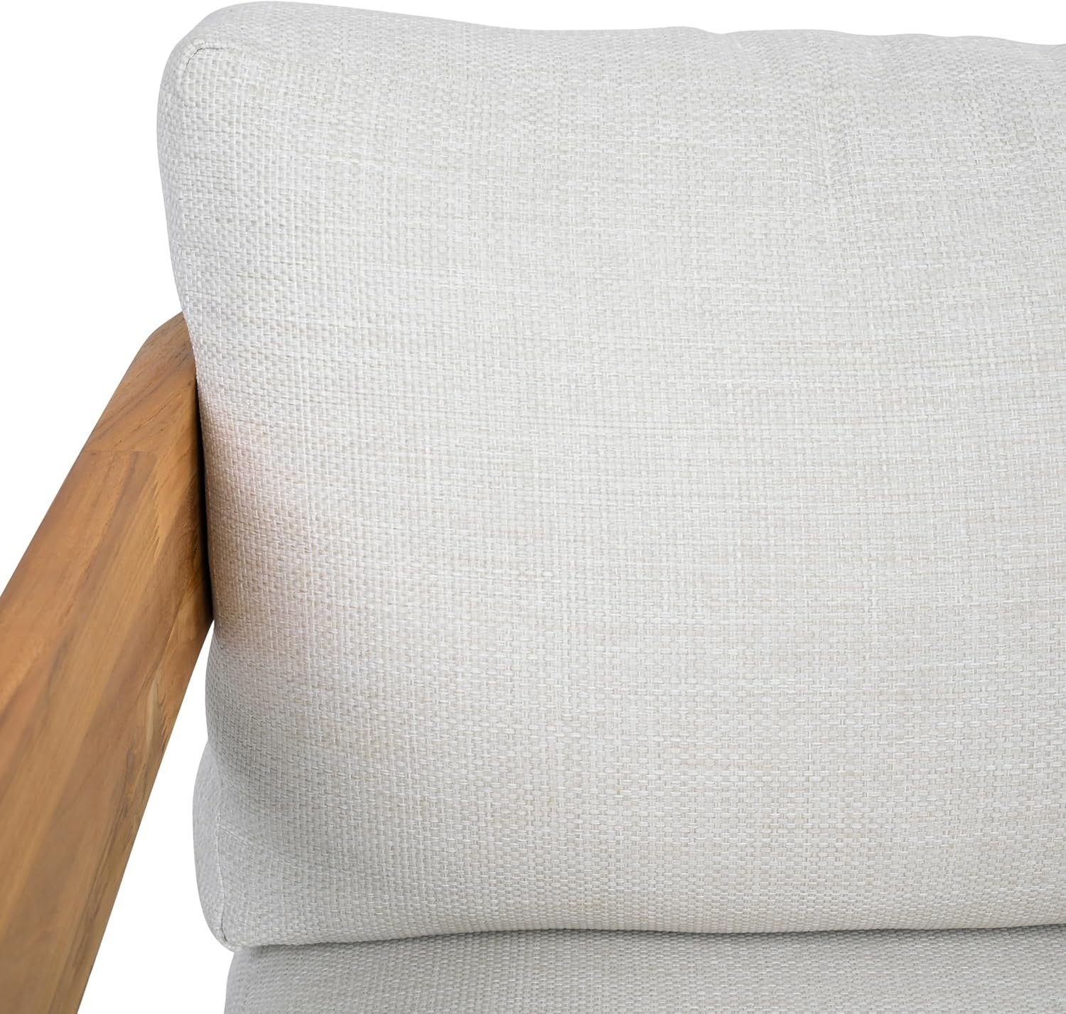 image:imageSAFAVIEH Couture Outdoor Patio Furniture Collection Leilani Natural Teak Patio Chair Outdoor Accent Chair with White Cushions CPT1081AWhiteNatural Teak