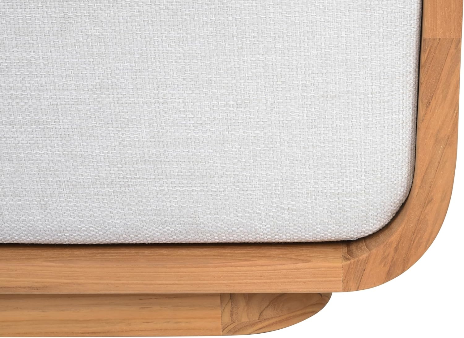 image:imageSAFAVIEH Couture Outdoor Patio Furniture Collection Leilani Natural Teak Patio Chair Outdoor Accent Chair with White Cushions CPT1081AWhiteNatural Teak