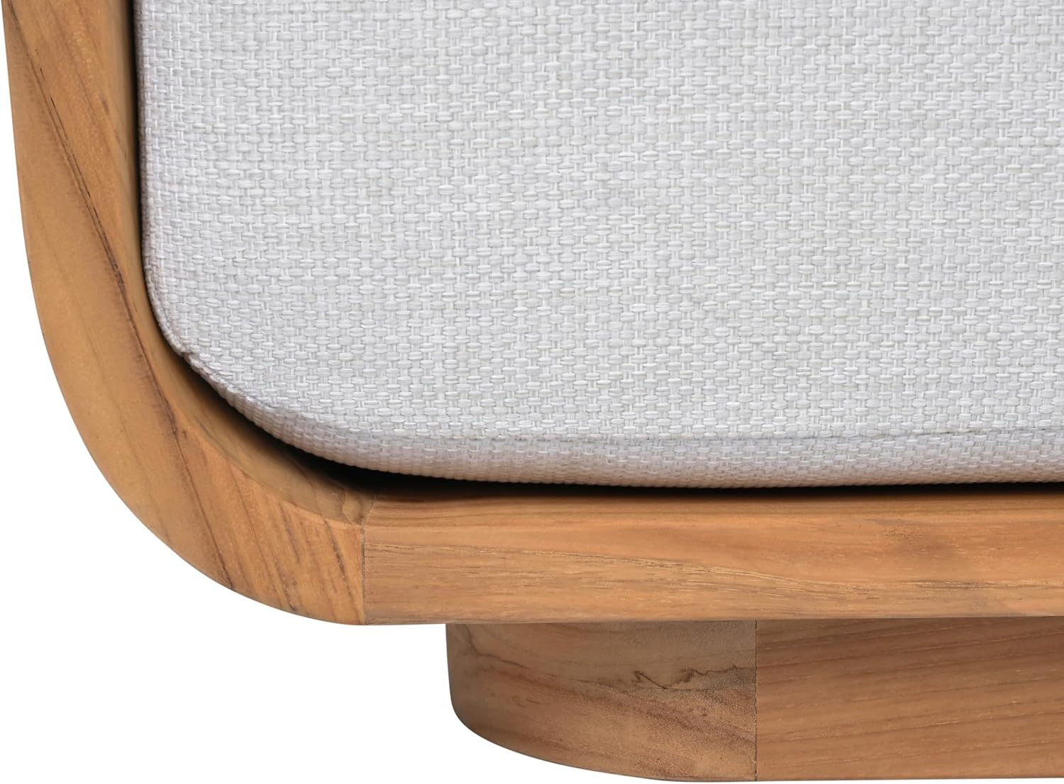 image:imageSAFAVIEH Couture Outdoor Patio Furniture Collection Leilani Natural Teak Patio Sofa Outdoor Sofa with White Cushions CPT1082AWhiteNatural Teak