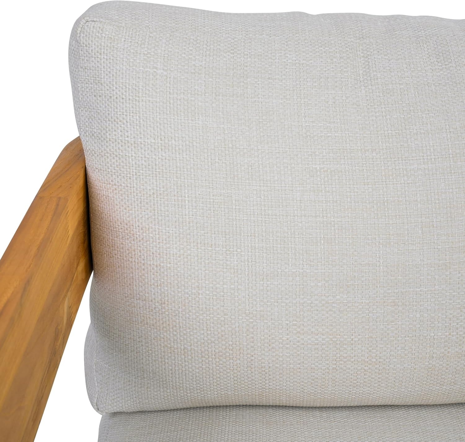 image:imageSAFAVIEH Couture Outdoor Patio Furniture Collection Leilani Natural Teak Wood Swivel Patio Chair Outdoor Accent Chair with White Cushions CPT1080AWhiteNatural Teak