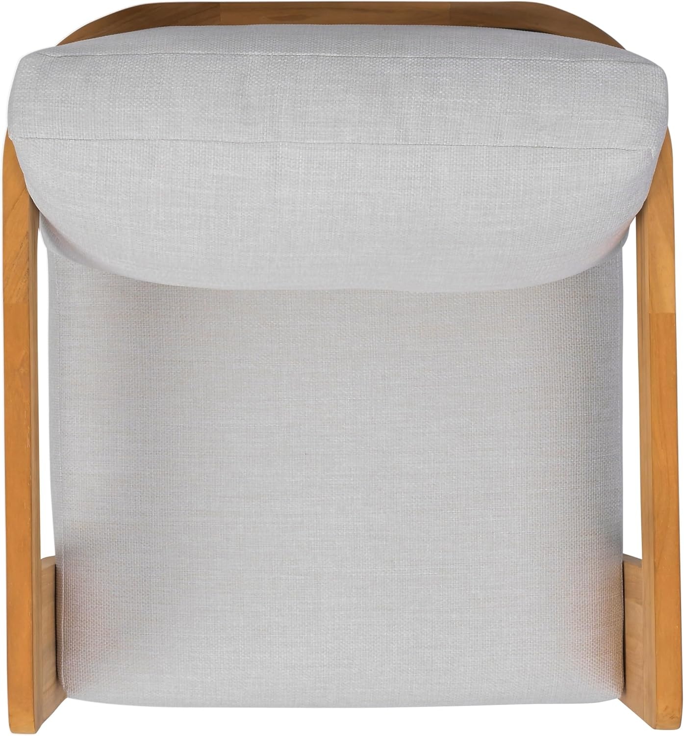 image:imageSAFAVIEH Couture Outdoor Patio Furniture Collection Leilani Natural Teak Wood Swivel Patio Chair Outdoor Accent Chair with White Cushions CPT1080AWhiteNatural Teak