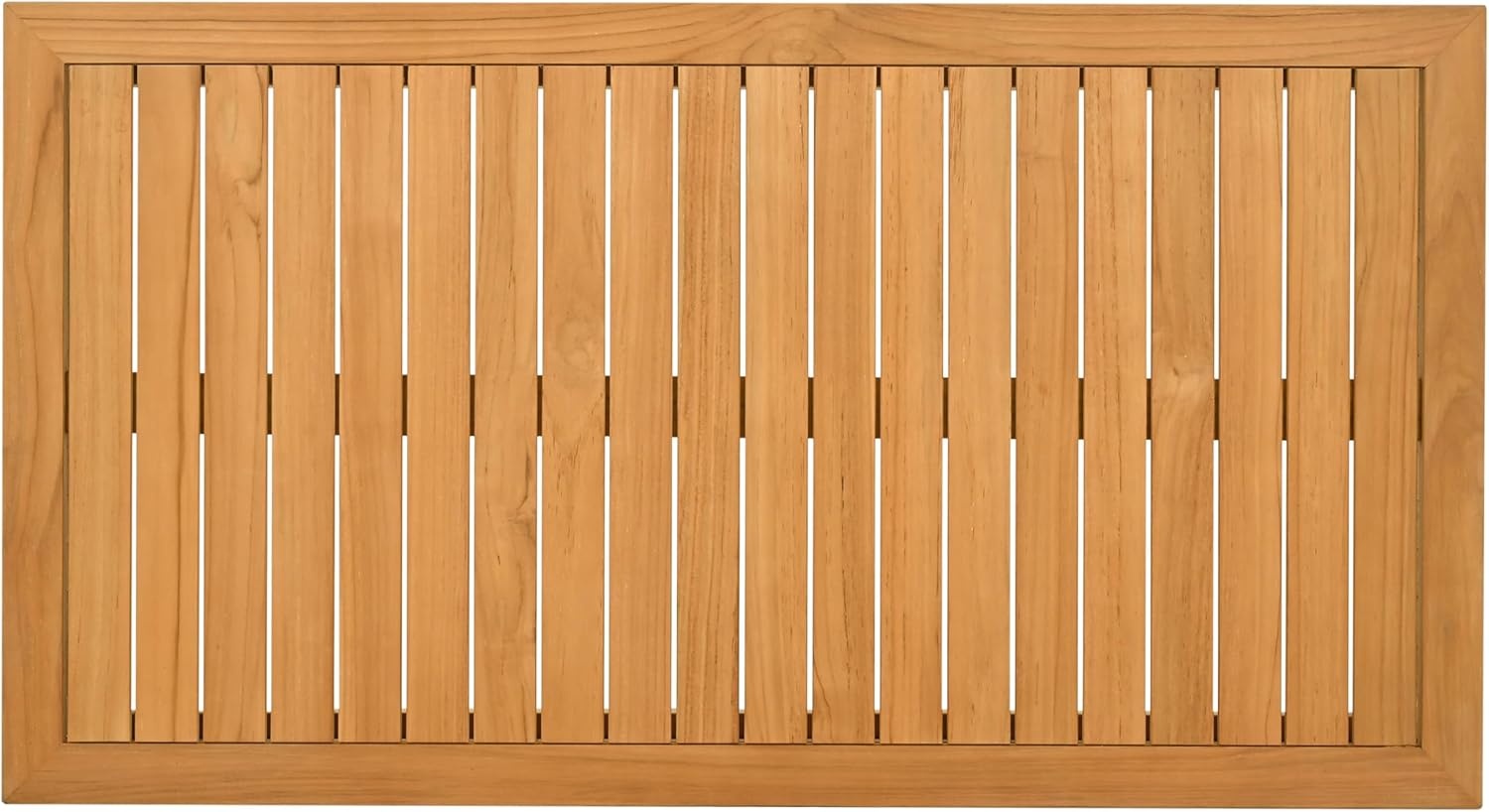 image:imageSAFAVIEH Couture Outdoor Patio Furniture Collection Saint Lucia Natural Teak Wood Coffee Table Reeded Outdoor Accent Table for Patio Deck amp Garden Solid Teak CPT1070ANatural