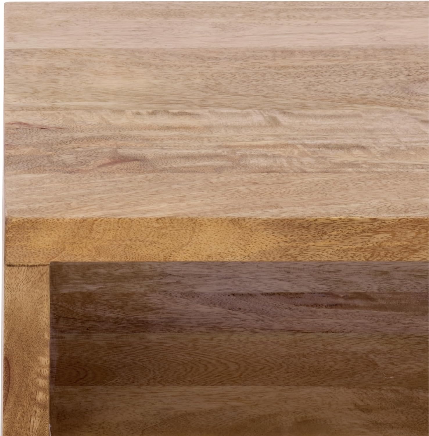 image:imageSAFAVIEH Home Collection Alonzo Light Mango Wood Nightstand with 1 Shelf amp 1 Drawer Fully Assembled NST6500ALight Mango Wood