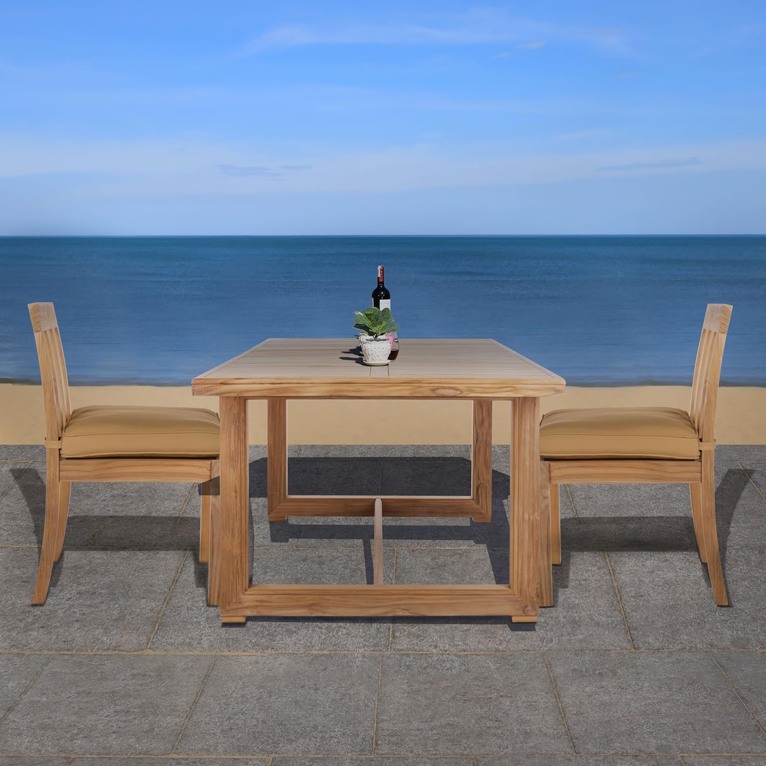 image:imageSAFAVIEH Home Collection Montford Teak Couture Dining Table