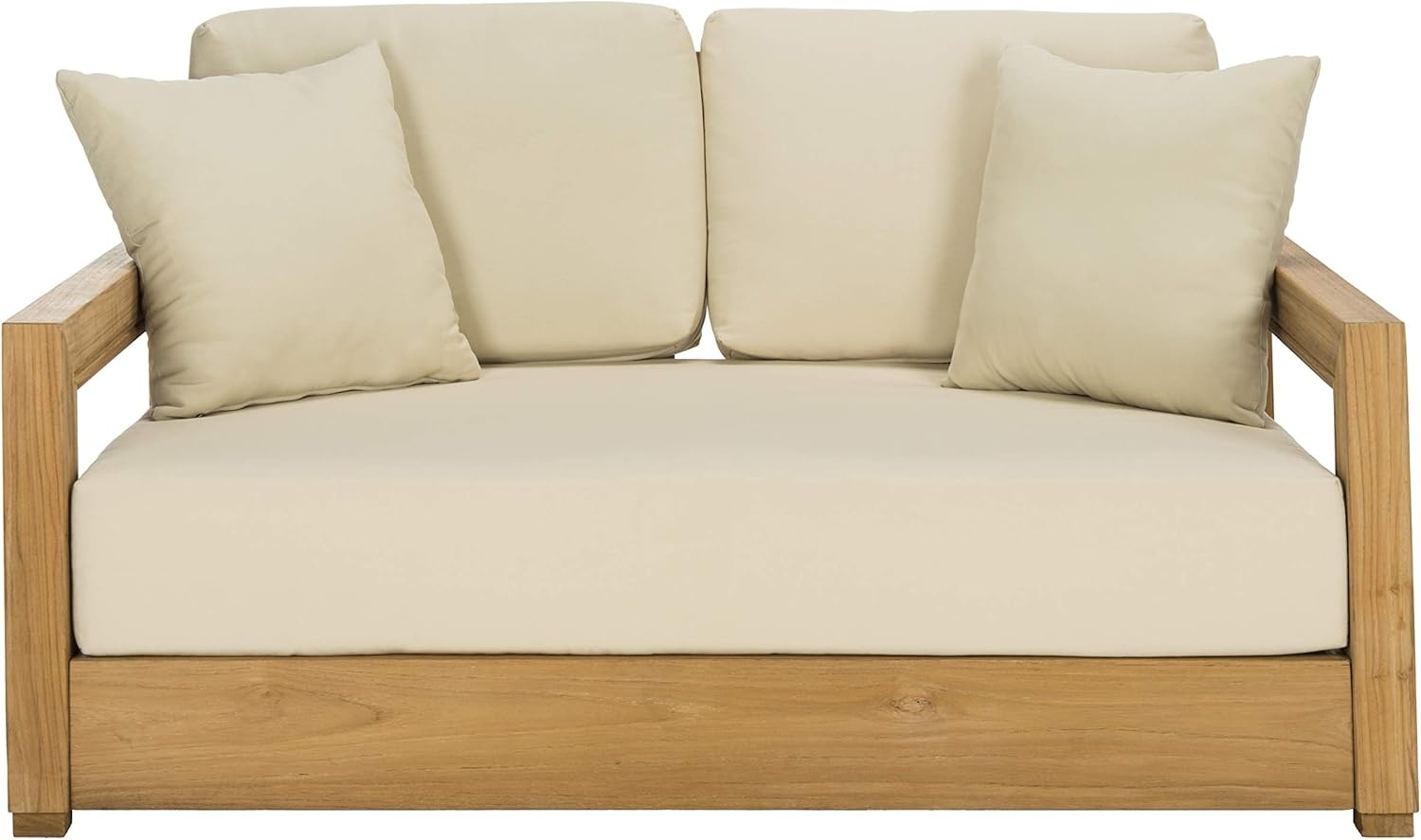 image:imageSafavieh CPT1003A Couture Montford Wood Loveseat 1 x 1 Brazilian TeakBeigeBeige