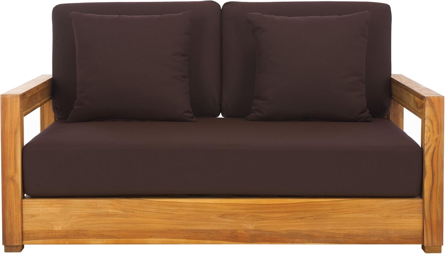 image:imageSafavieh CPT1003A Couture Montford Wood Loveseat 1 x 1 Brazilian TeakBeigeWhite