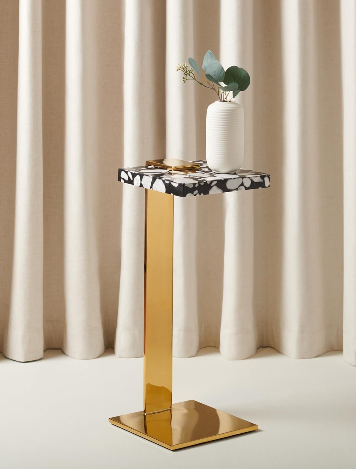 image:imageSafavieh Couture Collection Mars White and Black Acrylic C Drink Table SFV3563CBrass Black