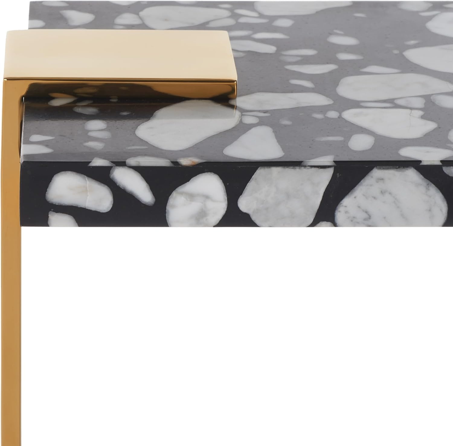 image:imageSafavieh Couture Collection Mars White and Black Acrylic C Drink Table SFV3563CBrass Black