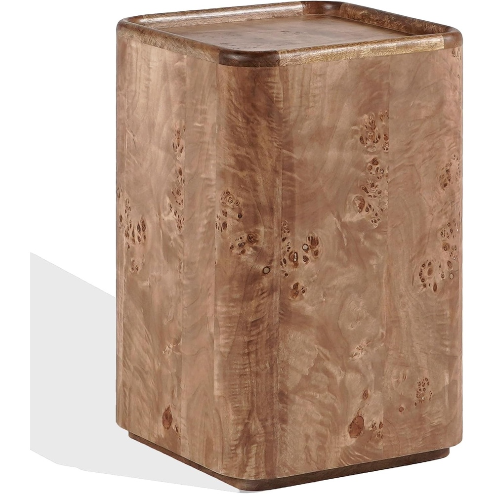 image:imageSAFAVIEH Couture Collection  Torryn Brown Burl Accent Table Sculptural Wood Side Table Fully Assembled SFV5804AWalnut Burl
