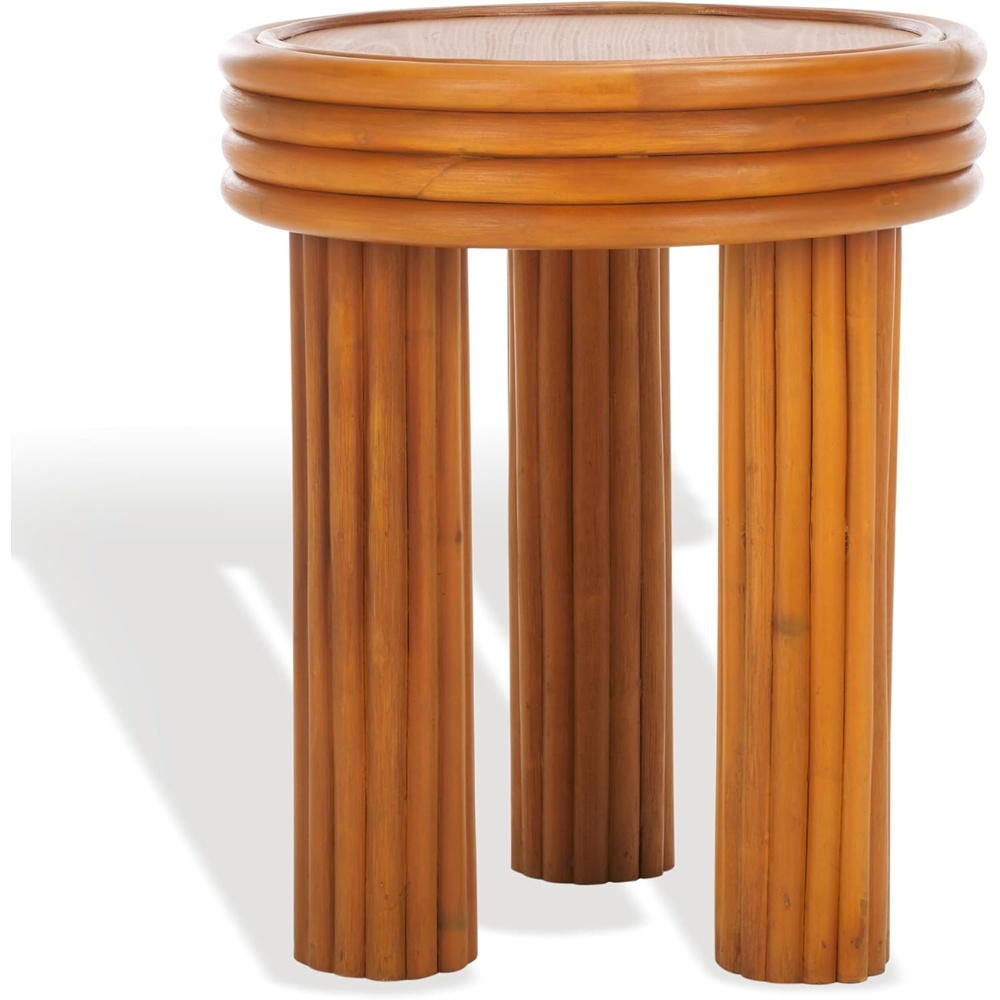 image:imageSAFAVIEH Couture Collection Bayard Natural Rattan Round Accent Table Fully Assembled