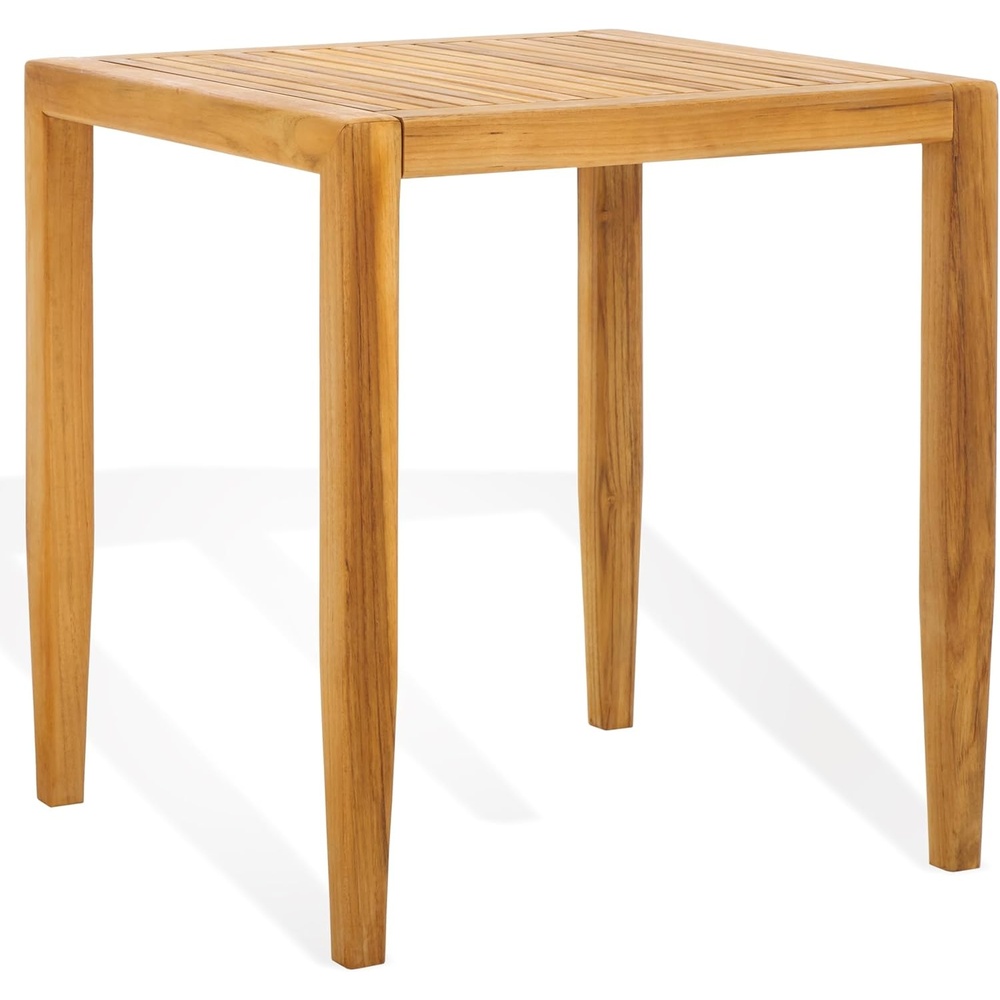 image:imageSAFAVIEH Couture Outdoor Collection Samoa Natural Brown Brazilian Teak Solid Wood Patio Accent Table