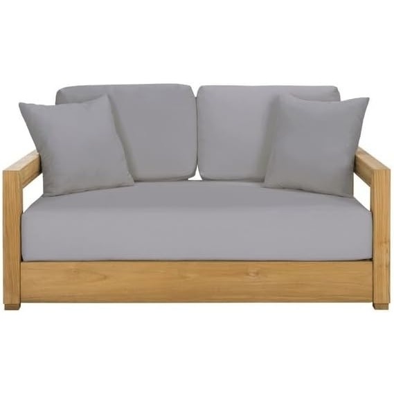 image:imageSafavieh CPT1003A Couture Montford Wood Loveseat 1 x 1 Brazilian TeakBeigeGrey