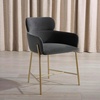 SAFAVIEH Couture Charlize Velvet Dining Chair(Dark Grey / Gold)