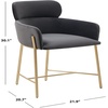 SAFAVIEH Couture Charlize Velvet Dining Chair(Dark Grey / Gold)