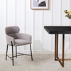 SAFAVIEH Couture Charlize Velvet Dining Chair(Light Grey/Black)