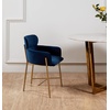 SAFAVIEH Couture Charlize Velvet Dining Chair(Navy / Gold)