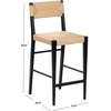 SAFAVIEH Couture Collection – Cody 26-Inch Counter Stool – Black Frame with Natural Paper Cord Seat, Rattan-Inspired Design, Fully Assembled (SFV4228A)(Black/Natural)