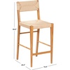 SAFAVIEH Couture Collection – Cody 26-Inch Counter Stool – Black Frame with Natural Paper Cord Seat, Rattan-Inspired Design, Fully Assembled (SFV4228A)(Natural)