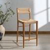 SAFAVIEH Couture Collection – Cody 26-Inch Counter Stool – Black Frame with Natural Paper Cord Seat, Rattan-Inspired Design, Fully Assembled (SFV4228A)(Natural)