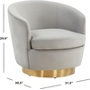 SAFAVIEH Couture Collection Annalee Light Grey Velvet/Gold Swivel Accent Chair (Fully Assembled)