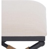 SAFAVIEH Couture Collection Carmelo Coastal Beige Linen/Black Hemp Wrapped Ottoman(Beige/Black)