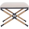SAFAVIEH Couture Collection Carmelo Coastal Beige Linen/Black Hemp Wrapped Ottoman(Beige/Black)