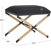 SAFAVIEH Couture Collection Carmelo Coastal Beige Linen/Black Hemp Wrapped Ottoman(Black)