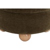 SAFAVIEH Couture Collection Cecelia Dark Olive Green Velvet/Natural Round Ottoman Foot Stool