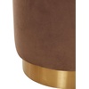 SAFAVIEH Couture Collection Elsworth Olive Green Velvet/Brass Ottoman Foot Stool (Fully Assembled)(Brown/Brass)