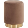 SAFAVIEH Couture Collection Elsworth Olive Green Velvet/Brass Ottoman Foot Stool (Fully Assembled)(Brown/Brass)