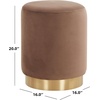 SAFAVIEH Couture Collection Elsworth Olive Green Velvet/Brass Ottoman Foot Stool (Fully Assembled)(Brown/Brass)