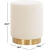 SAFAVIEH Couture Collection Elsworth Olive Green Velvet/Brass Ottoman Foot Stool (Fully Assembled)(Cream/Brass)