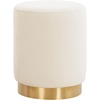 SAFAVIEH Couture Collection Elsworth Olive Green Velvet/Brass Ottoman Foot Stool (Fully Assembled)(Cream/Brass)