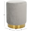 SAFAVIEH Couture Collection Elsworth Olive Green Velvet/Brass Ottoman Foot Stool (Fully Assembled)(Light Grey/Brass)