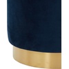 SAFAVIEH Couture Collection Elsworth Olive Green Velvet/Brass Ottoman Foot Stool (Fully Assembled)(Navy / Brass)
