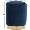 SAFAVIEH Couture Collection Elsworth Olive Green Velvet/Brass Ottoman Foot Stool (Fully Assembled)(Navy / Brass)
