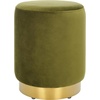 SAFAVIEH Couture Collection Elsworth Olive Green Velvet/Brass Ottoman Foot Stool (Fully Assembled)(Olive Green/Brass)