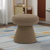 SAFAVIEH Couture Collection Gisella Olive Green Boucle Ottoman (Fully Assembled)(Dark Brown)
