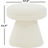 SAFAVIEH Couture Collection Gisella Olive Green Boucle Ottoman (Fully Assembled)(Ivory)