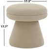 SAFAVIEH Couture Collection Gisella Olive Green Boucle Ottoman (Fully Assembled)(Light Brown)