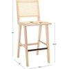 SAFAVIEH Couture Collection Hattie Walnut/Natural French Cane Solid Wood Bar Stool (Fully Assembled)(Natural)