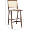 SAFAVIEH Couture Collection Hattie Walnut/Natural French Cane Solid Wood Bar Stool (Fully Assembled)(Walnut/Natural)