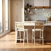 SAFAVIEH Couture Collection Hattie Walnut/Natural French Cane Solid Wood Bar Stool (Fully Assembled)(White/Natural)
